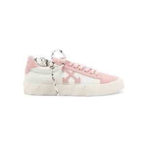 Off-White Vulcanized Canvas Suede Low-Top Sneakers - 10 - White Pink